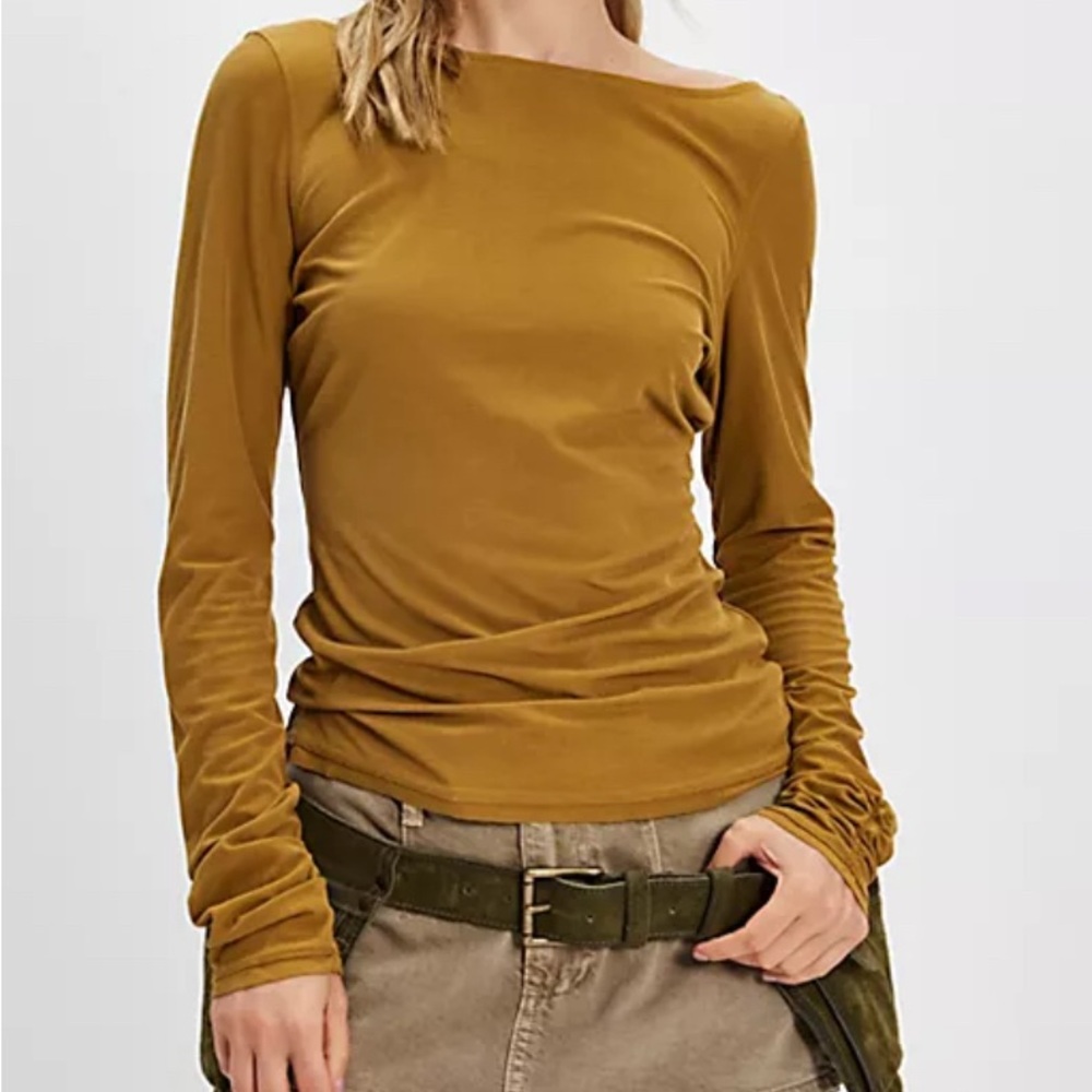 Free People Olive Green Riley Tee